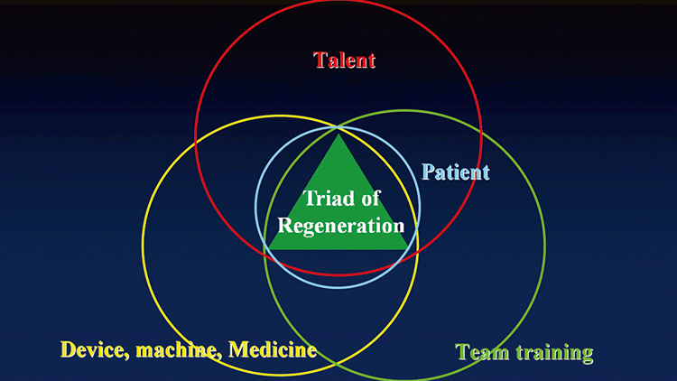 その再生の三角を取り囲む環境因子の図